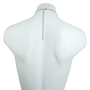 Tapa-Seios Estrela Espelhada com Correntes e Colar Strass – Brilho Celestial e Sofisticação