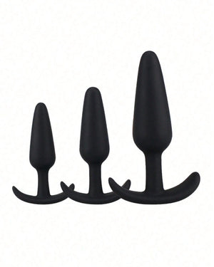 3 Plug em Silicone com Base em T - Conforto, Segurança e Sensações Progressivas para Todos os Níveis