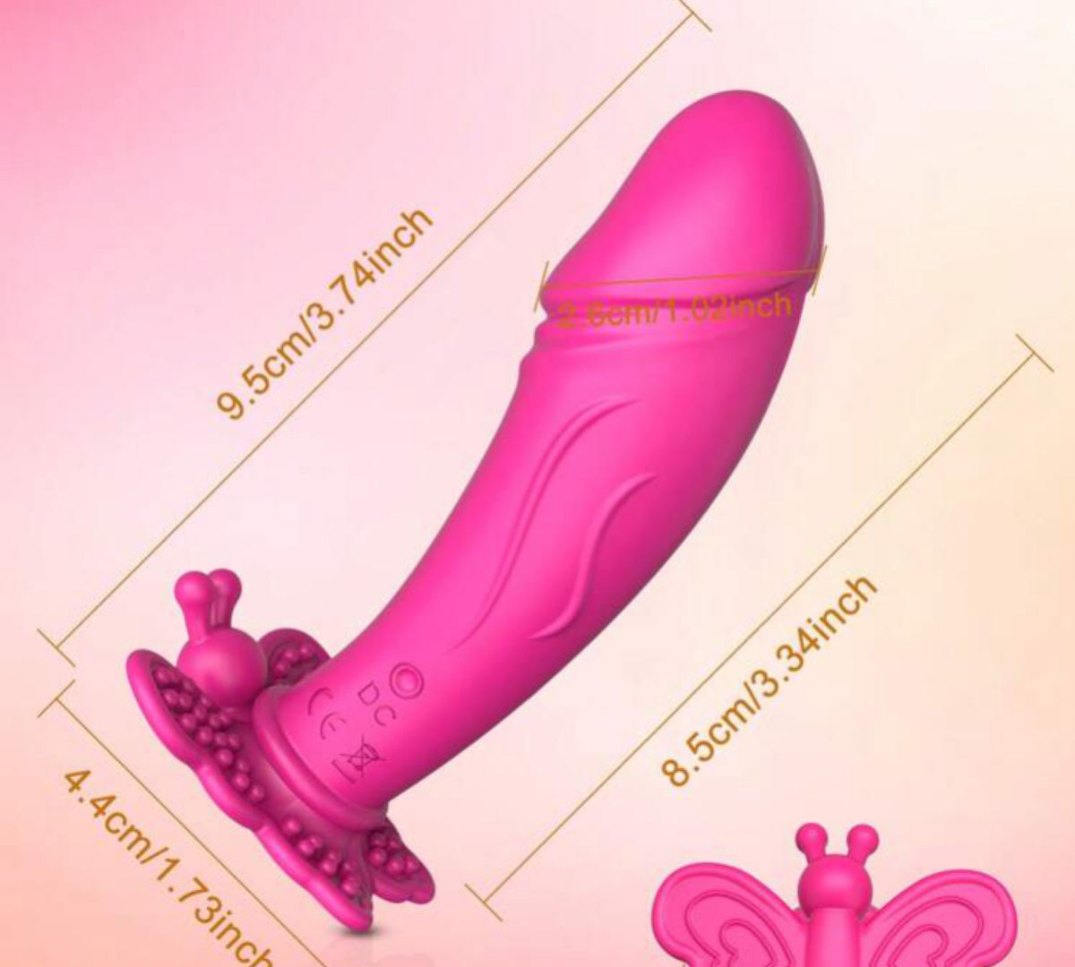 Vibrador Borboleta Vestível com Estimulador  - 10 Modos de Vibração