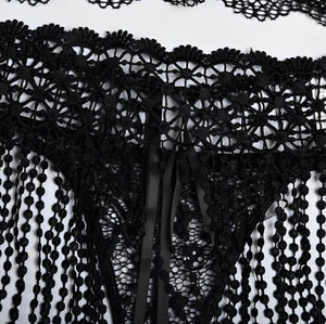 Lingerie com bojo, acompanha saia e luvas de renda