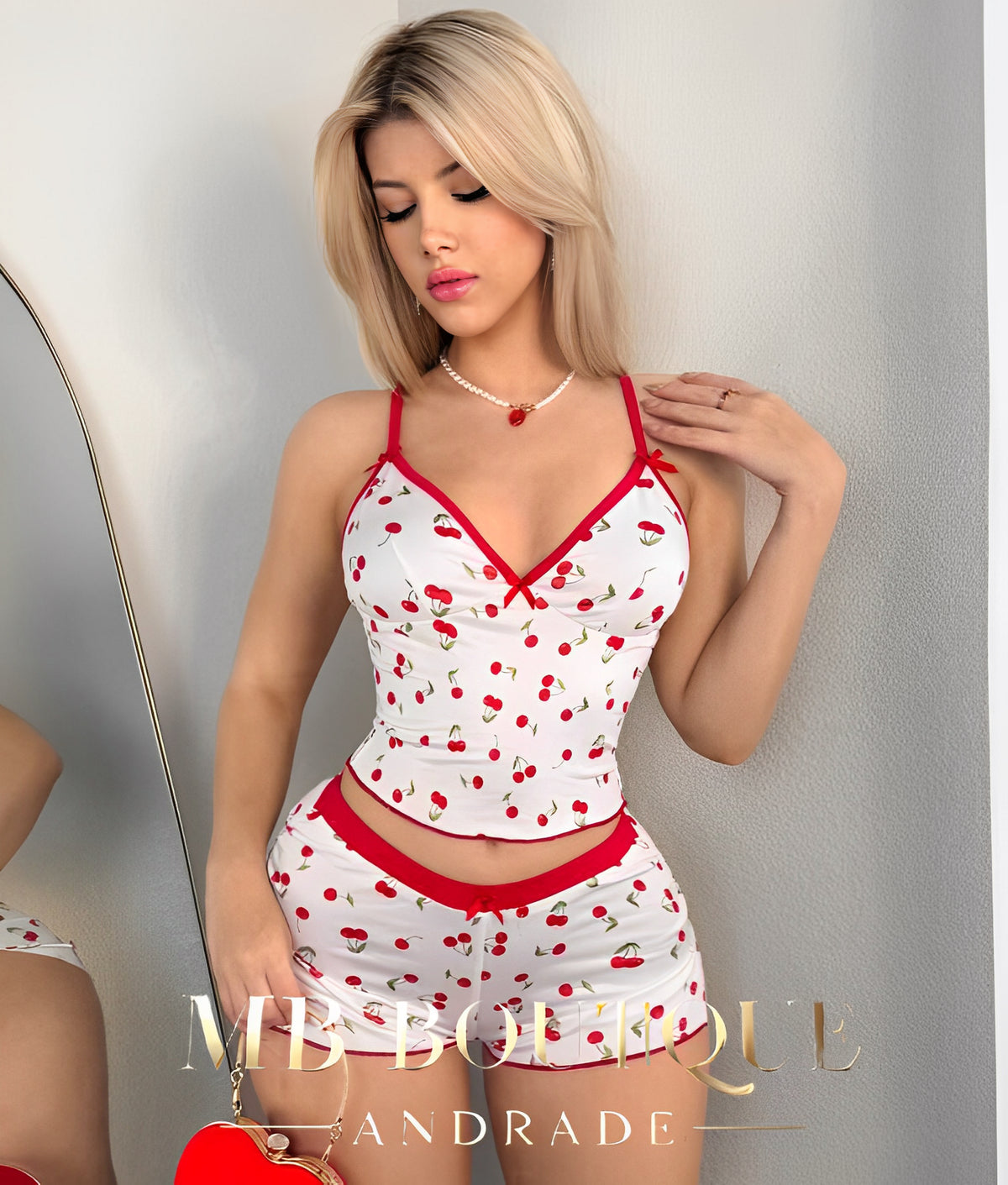 Baby Doll Estampa de Cerejas – Doçura e frescor em cada detalhe