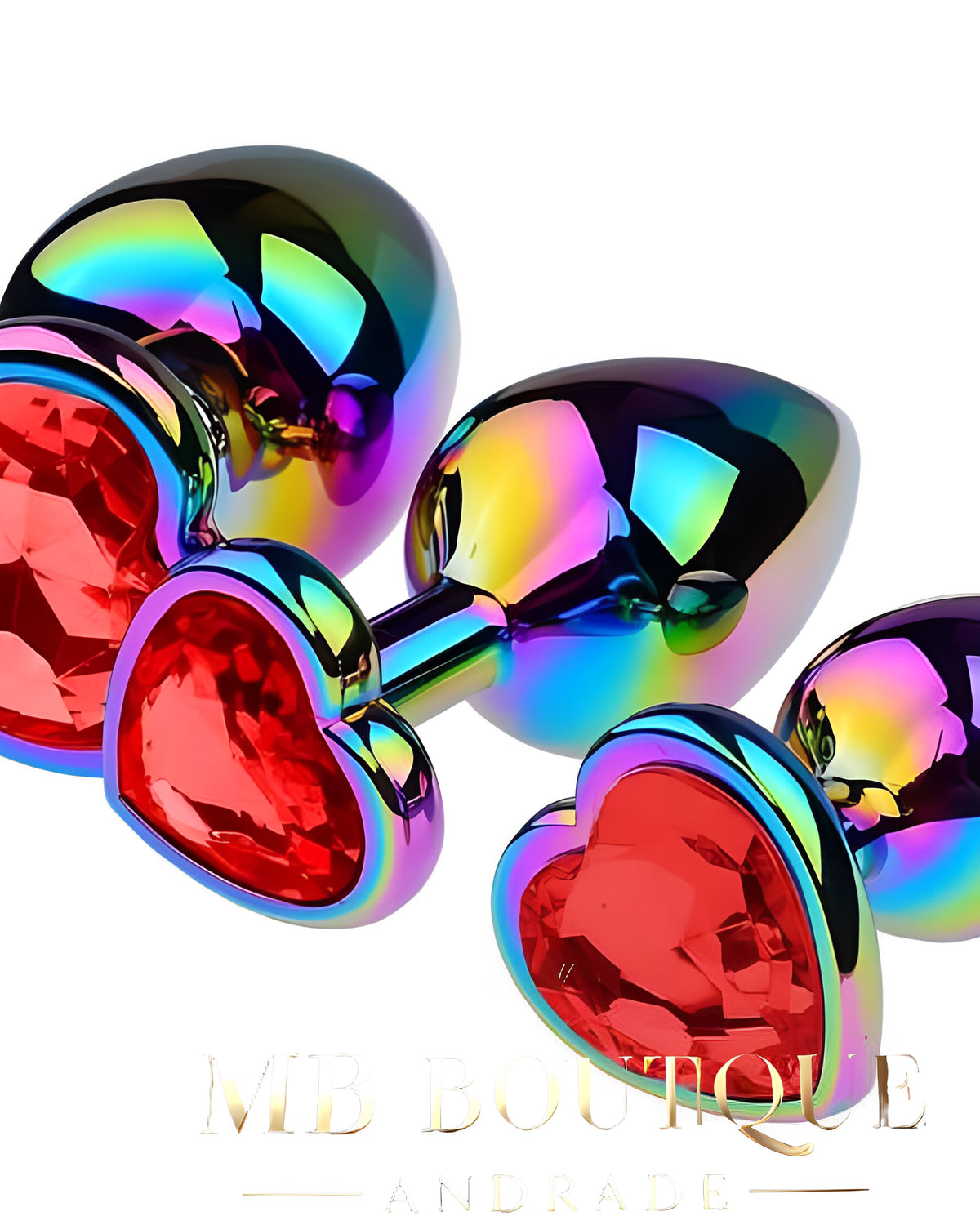 Plug Coração com Joia Multicolorida - Luxo, Brilho e Prazer Incomparável