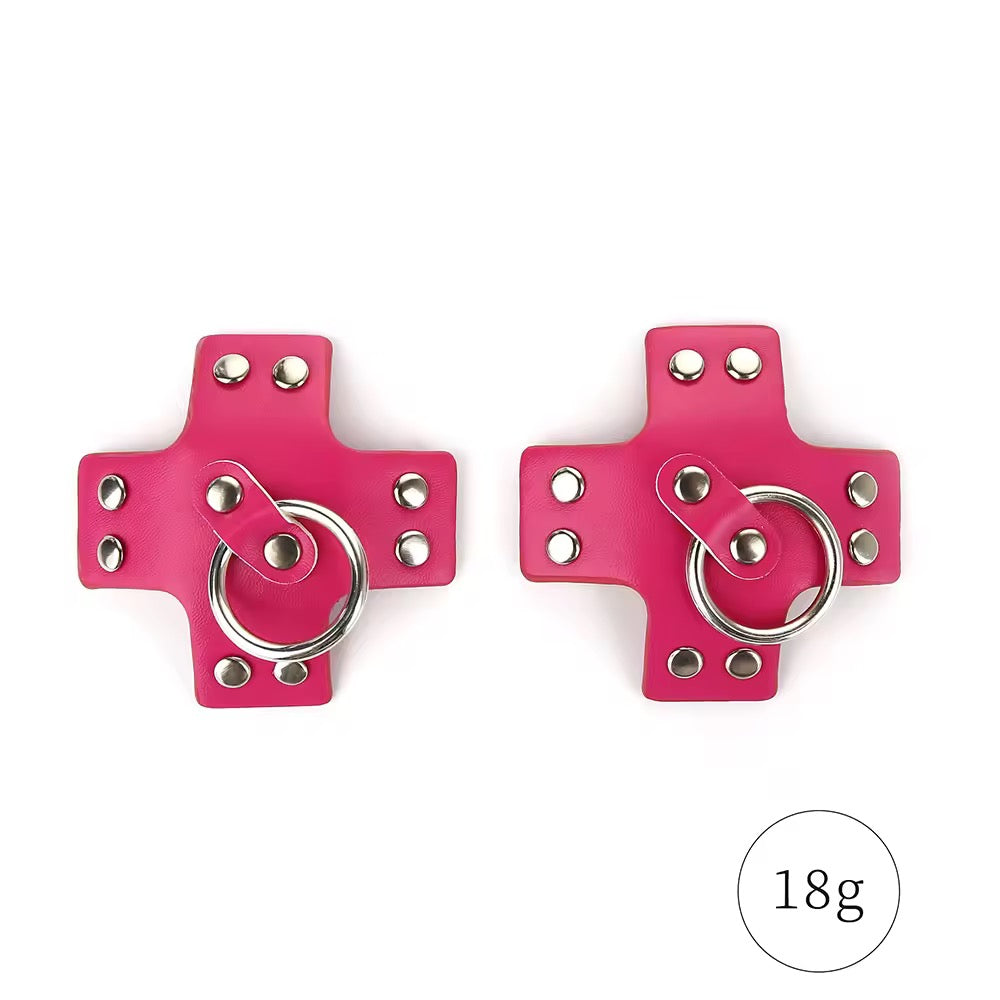 Tapa seios preto com Argola Central