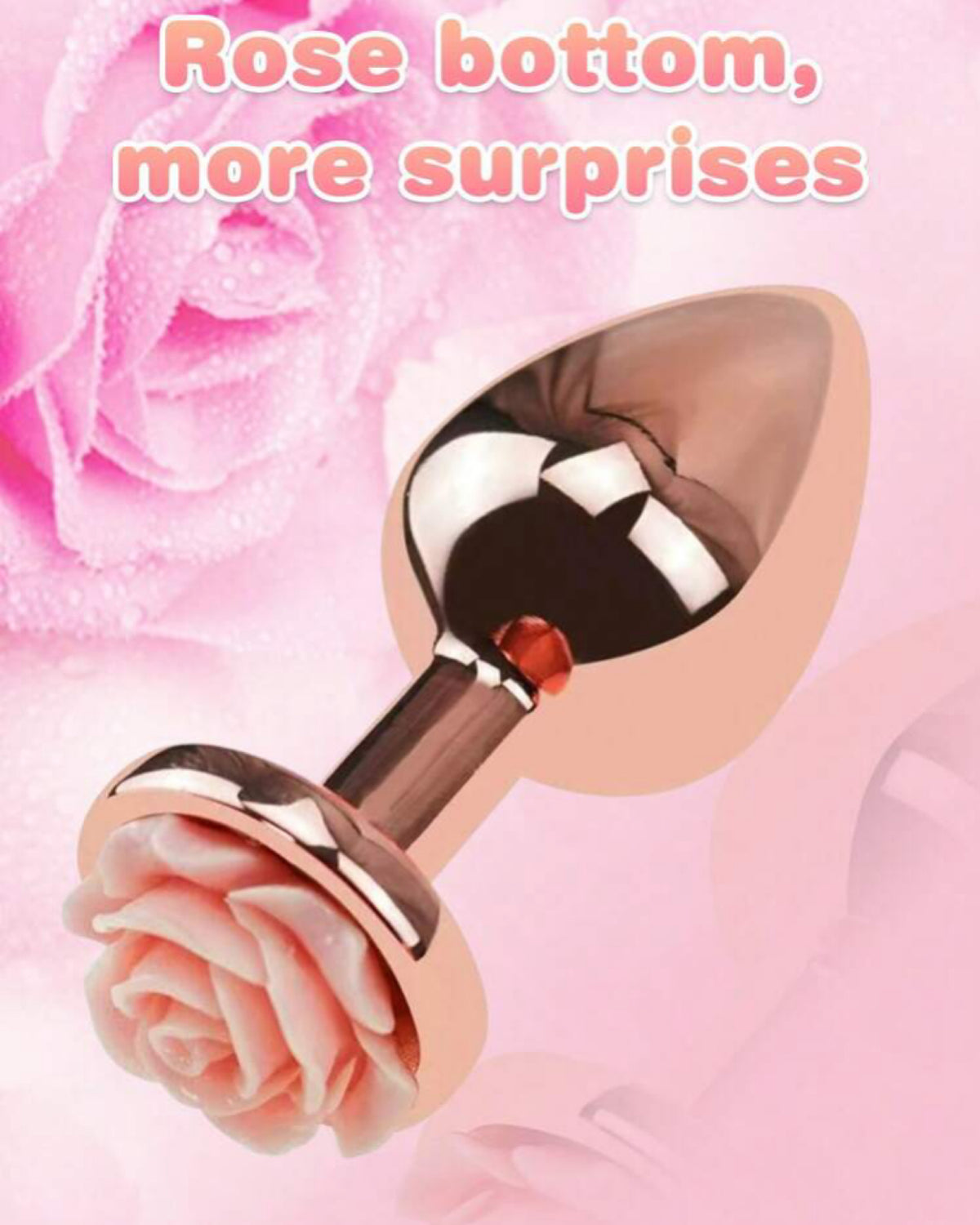 Plug Rosa Luxuoso com Base de Flor - Sensualidade, Elegância e Estímulo Profundo