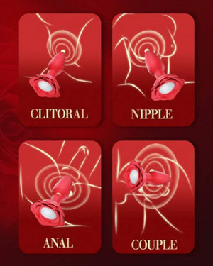 Plug Vibrador Rosa 360° com Controle Remoto - Estímulo Profundo, Rotação Envolvente e Elegância Incomparável