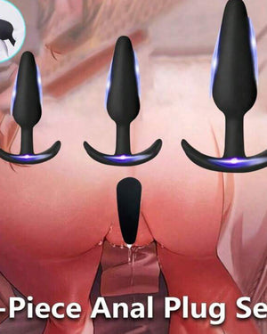 3 Plug em Silicone com Base em T - Conforto, Segurança e Sensações Progressivas para Todos os Níveis