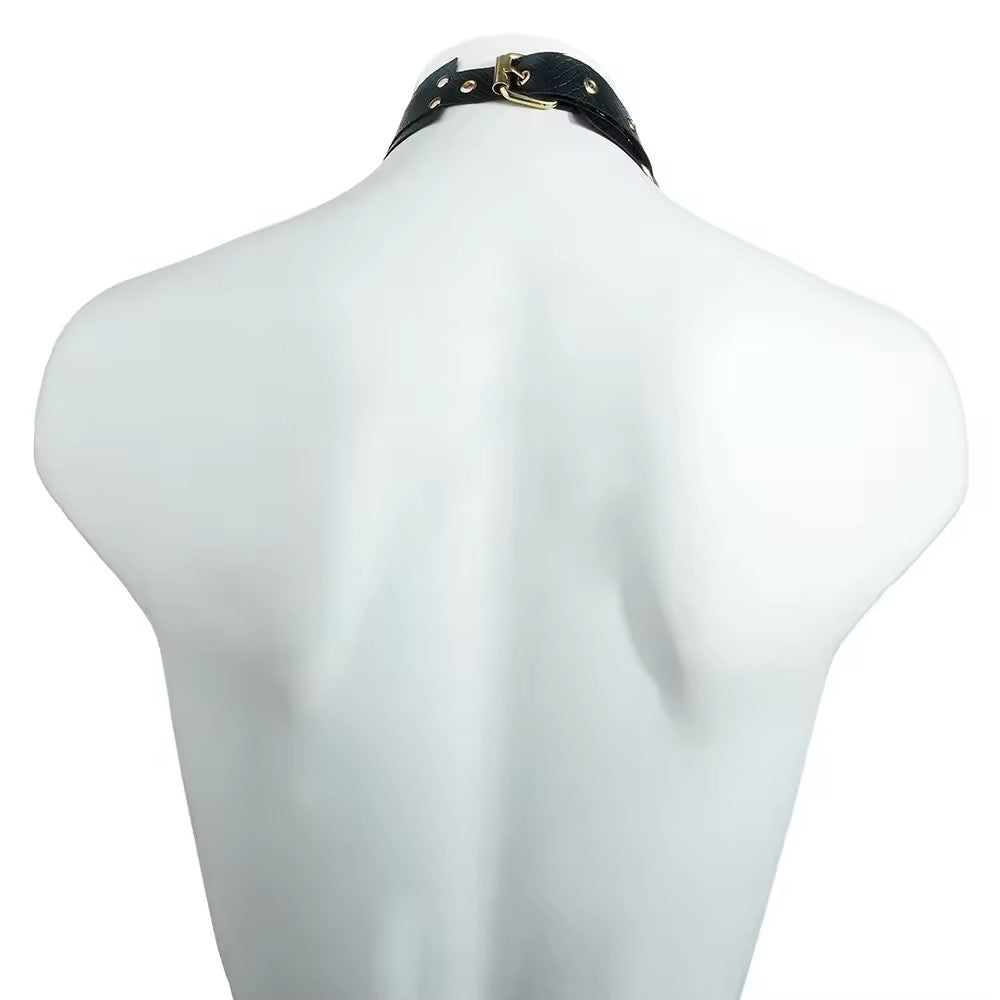 Tapa-Seios Black Snake com Gargantilha – Dominação e Sofisticação em Cada Corrente