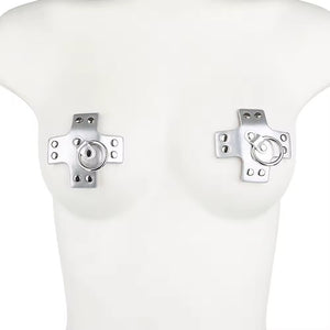 Tapa seios preto com Argola Central