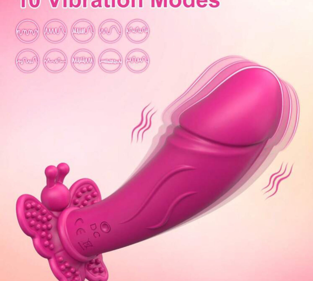 Vibrador Borboleta Vestível com Estimulador  - 10 Modos de Vibração