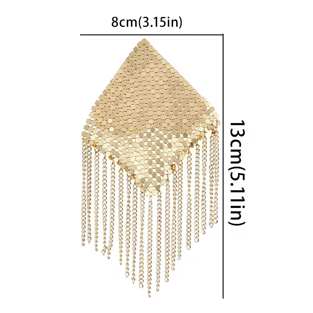 Tapa-Seios Metálico com Franjas – Efeito Cobra de Luxo