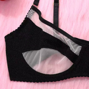Lingerie Black Sculpt com Transparência e Cintura Alta | Com Aro, Sem Bojo