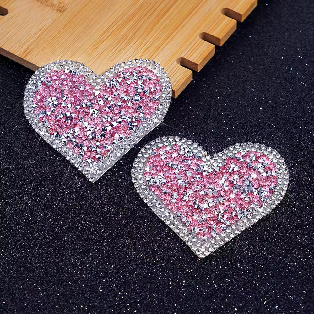 Tapa-Seios Coração Rosa com Strass – Doce e Inesquecível