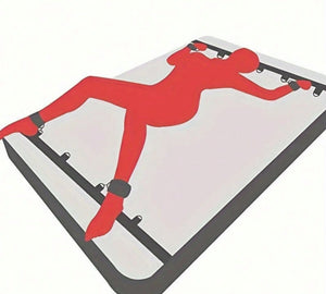 4 em 1 - Algemas Sob a Cama com Ajuste Universal e Travas Ergonômicas para Pulsos e Tornozelos - Sistema de Restrição
