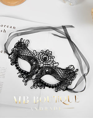 Máscara Renda Clássica Veneziana – Amarração com Fita de Organza