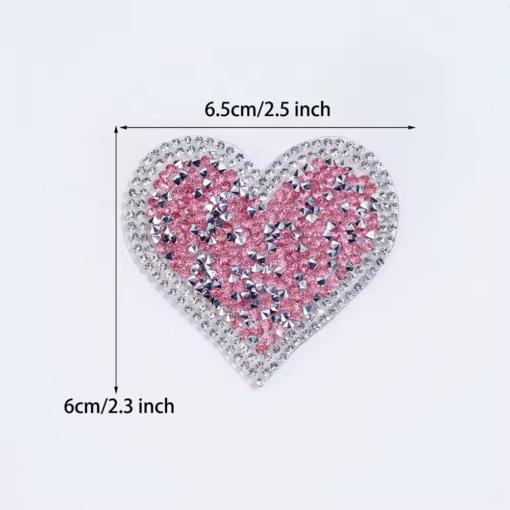 Tapa-Seios Coração Rosa com Strass – Doce e Inesquecível