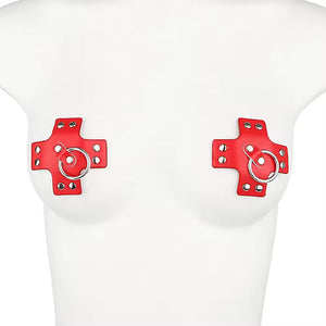 Tapa seios preto com Argola Central