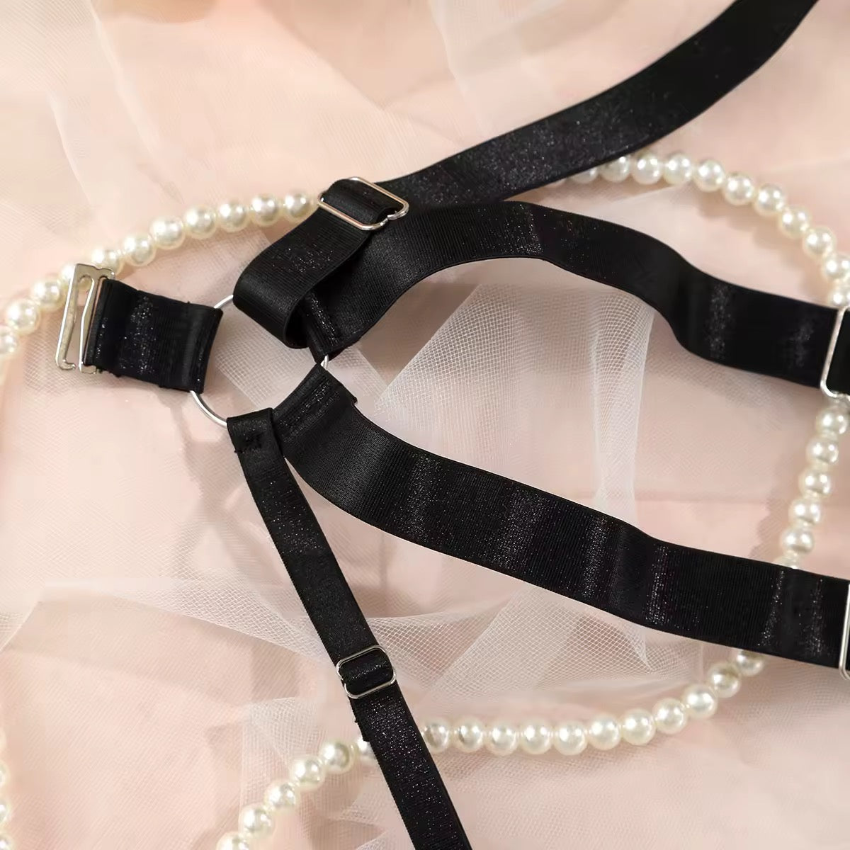 Body Dominatrix Preto - Harness Fetichista com Tiras Ajustáveis – Lingerie Sensual de Dominação e Impacto Visual