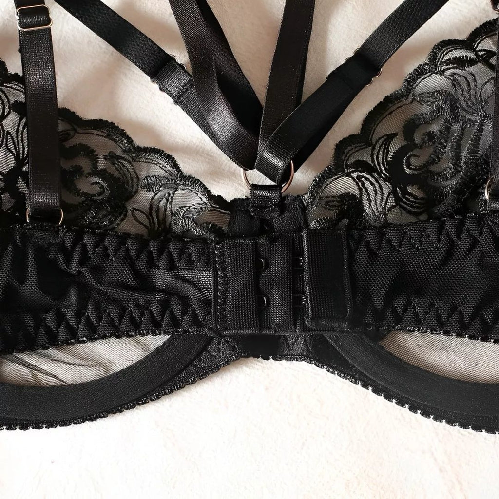 Lingerie sexy com cinta liga