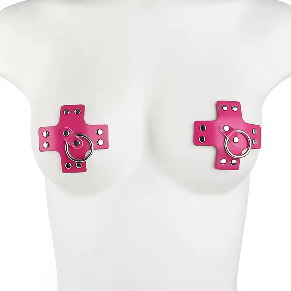 Tapa seios preto com Argola Central