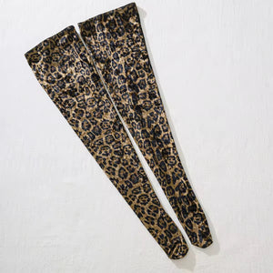 Body Sexy Animal Print – Poder Selvagem e Elegância Atemporal - com luvas e meias