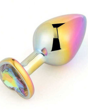 Plug Coração com Joia Multicolorida - Luxo, Brilho e Prazer Incomparável
