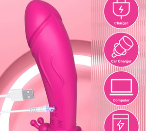 Vibrador Borboleta Vestível com Estimulador  - 10 Modos de Vibração
