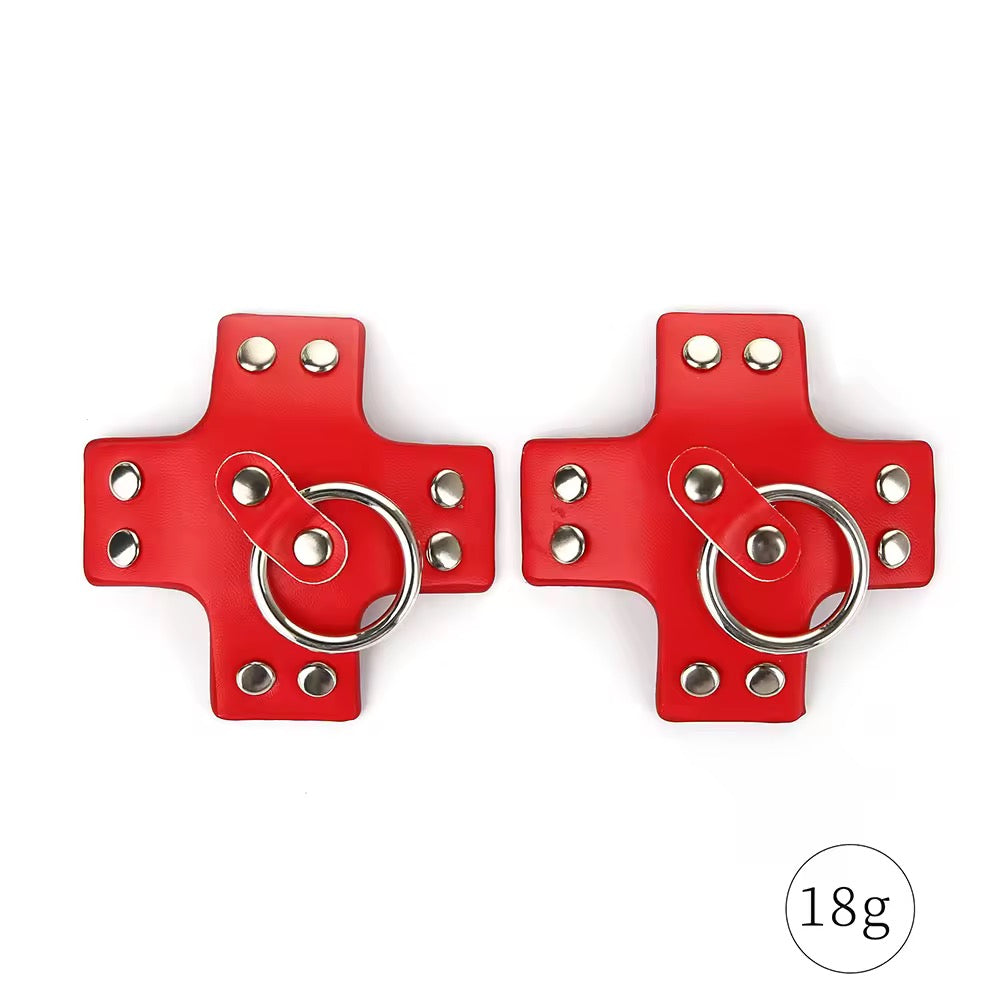 Tapa seios preto com Argola Central