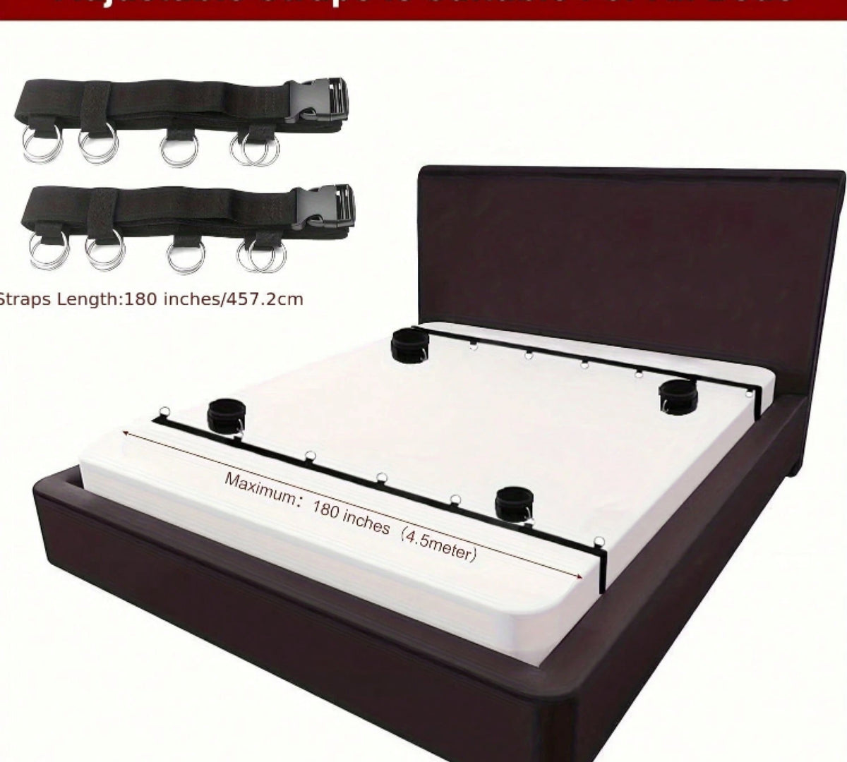 4 em 1 - Algemas Sob a Cama com Ajuste Universal e Travas Ergonômicas para Pulsos e Tornozelos - Sistema de Restrição