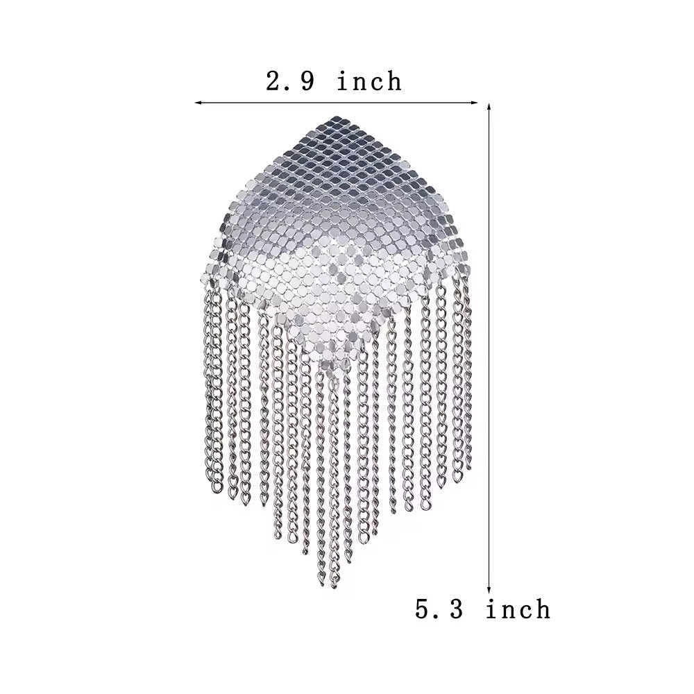 Tapa-Seios Metálico com Franjas – Efeito Cobra de Luxo