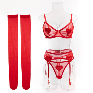 Conjunto Corações Vermelhos – Doce, Sensual e Apaixonante