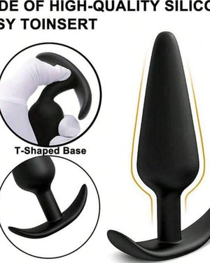 3 Plug em Silicone com Base em T - Conforto, Segurança e Sensações Progressivas para Todos os Níveis