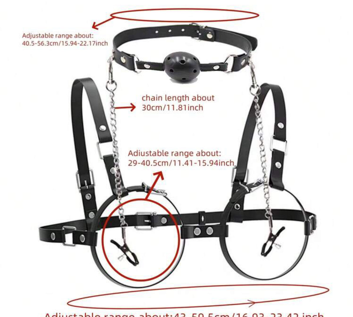 Conjunto Dominatrix com Corsete de Correntes e Mordaça de Bola - Ajustável, Provocante e Intenso