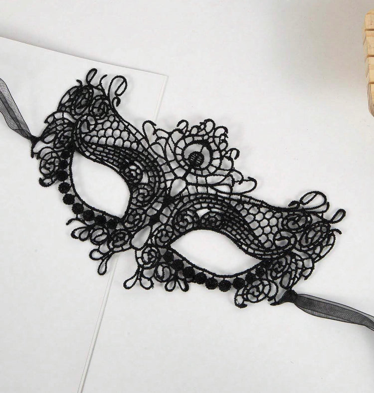 Máscara Renda Clássica Veneziana – Amarração com Fita de Organza