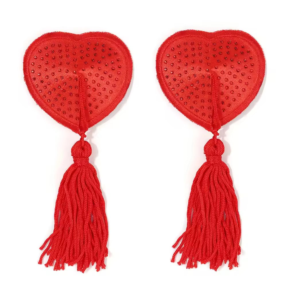 Tapa-Seios Coração com Tassel – Toque Burlesco e Divertido