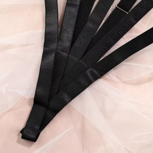 Body Dominatrix Preto - Harness Fetichista com Tiras Ajustáveis – Lingerie Sensual de Dominação e Impacto Visual
