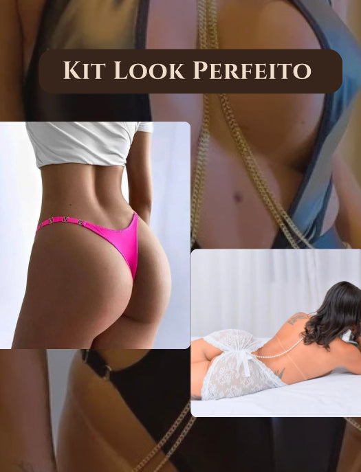 Kit Luxury Encanto – Camisola Transparente com Calcinha Fio Dental Rosa Pink