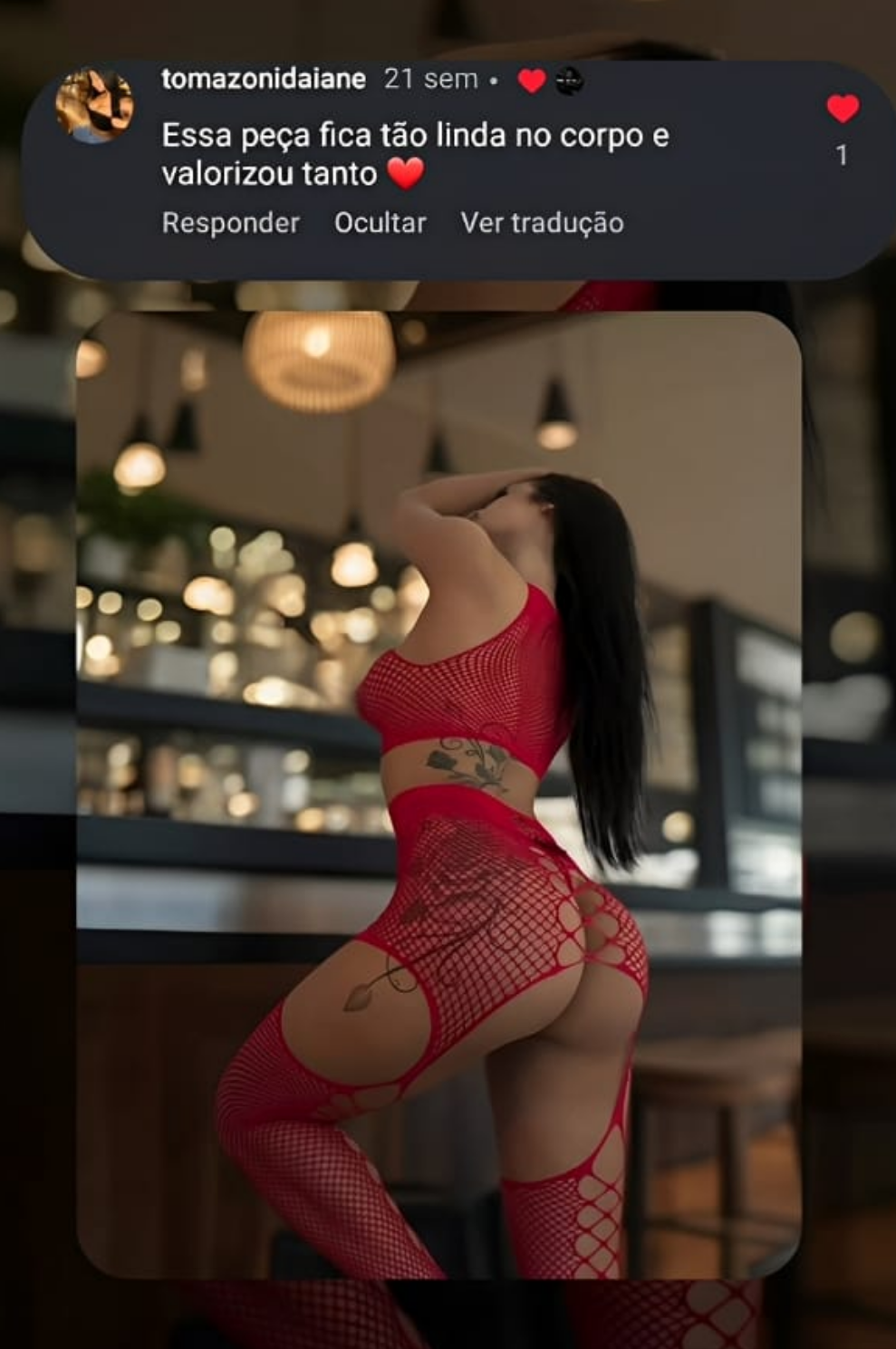 Lingerie Arrastão Vermelha Sexy com Luvas e Meias – Fantasia Erótica Feminina Ousada