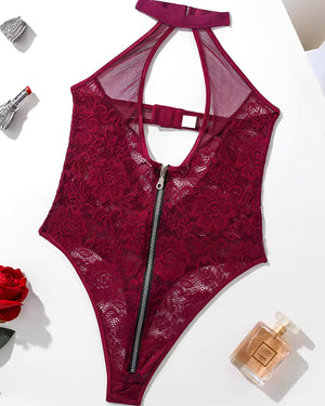 Body Roxo com Abertura Frontal em Zíper – Ousadia e Conforto para Mulheres Poderosas