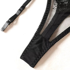 Lingerie sexy com cinta liga