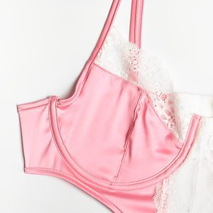 Body Acetinado com renda