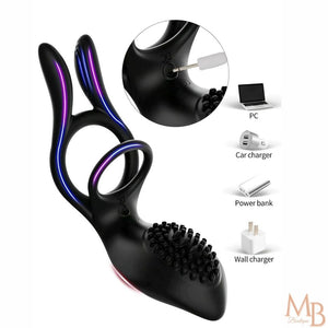 Estimulador masculino com anel vibrador com 10 frequência
