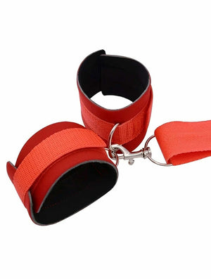 Algemas com Restrição Traseira e Bola de Mordida - Acessório de Dominação Erótica para Casais
