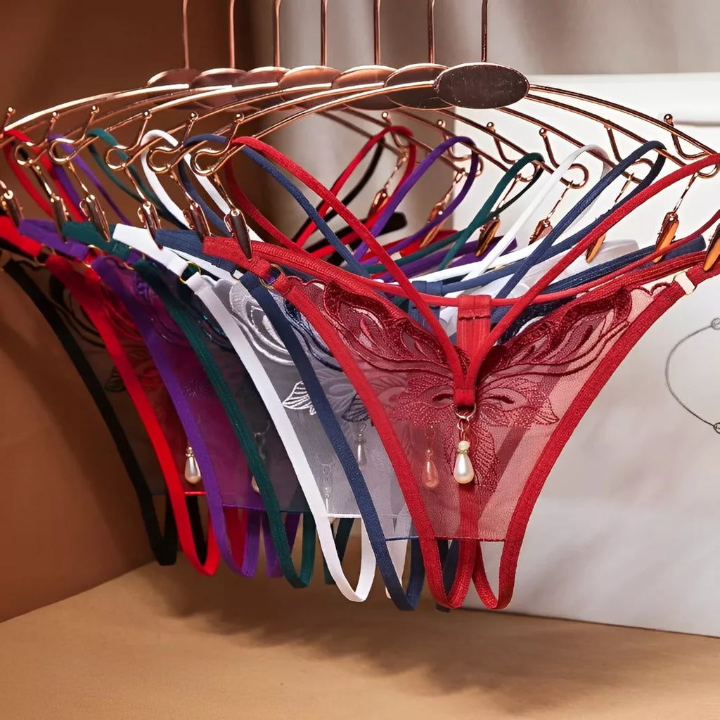 Calcinha com detalhes em gotas de pérolas