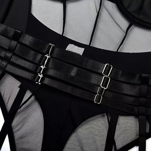 Body com detalhes em cinta liga