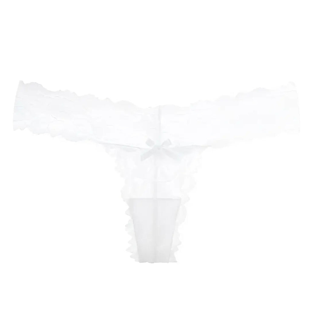 Calcinha de renda com detalhe em laço