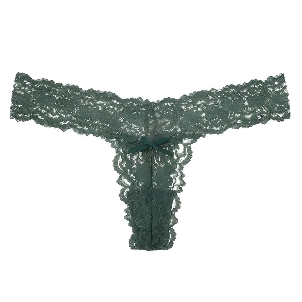 Calcinha de renda com detalhe em laço