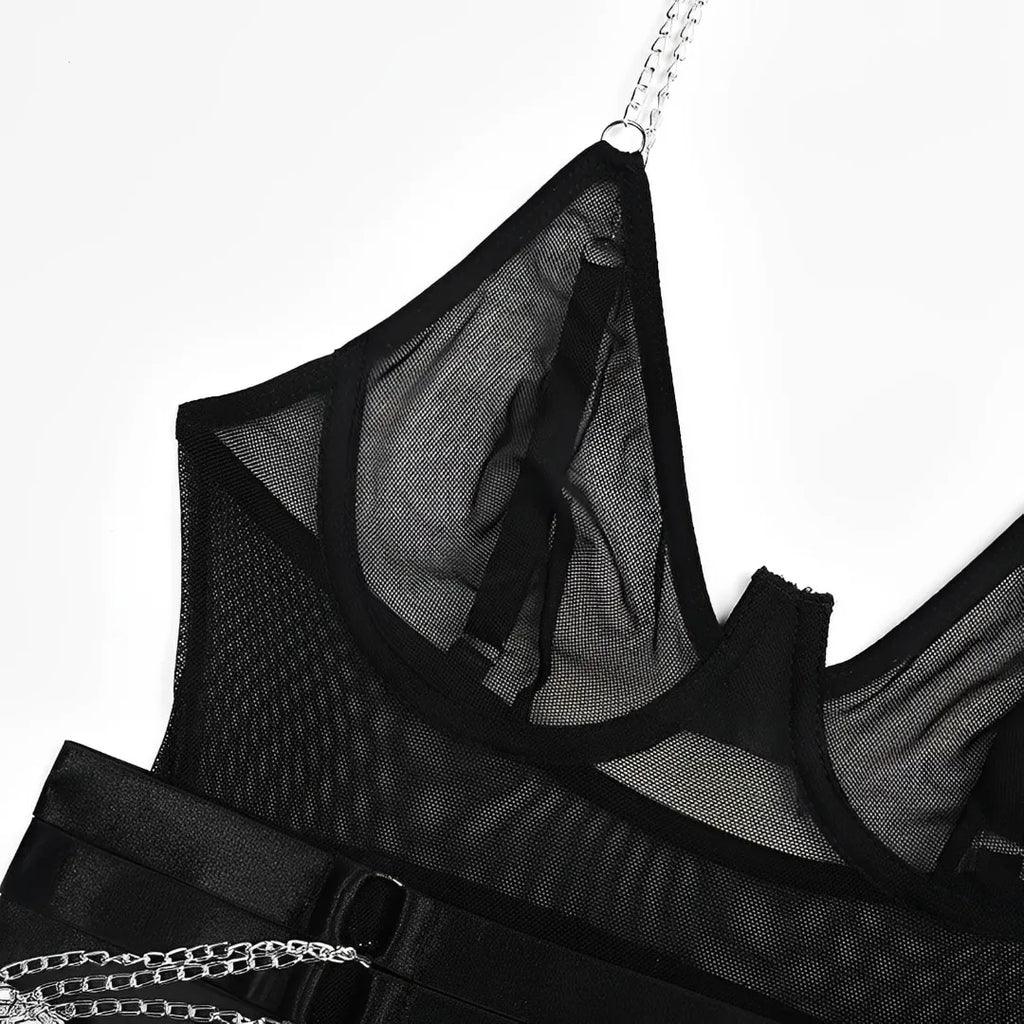 Body com gargantilha e detalhes em corrente