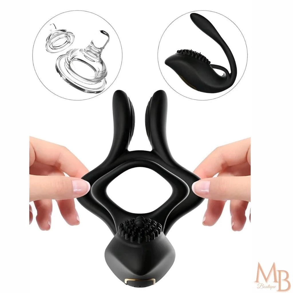 Estimulador masculino com anel vibrador com 10 frequência