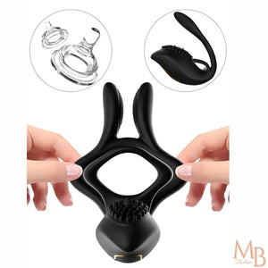Estimulador masculino com anel vibrador com 10 frequência