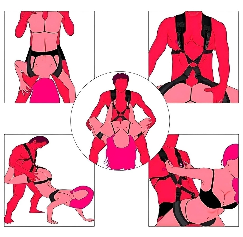 Cinta Erótica para Posições Sexuais – Suporte BDSM com Alças Ajustáveis para Casais